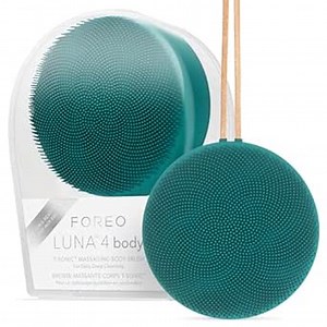 FOREO LUNA 4 body- Body Brush- Whole Body Skin Care- Exfoliating Body Scrubber- Enhances Absorption of Lotion Actives- Premium Lymphatic Drainage Skincare Tool- Waterproof- Rechargeable - Evergreen