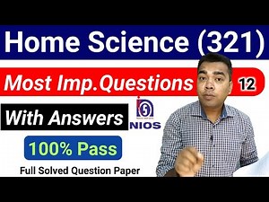NIOS Home Science Top Most Important Questions with Answers Class 12
