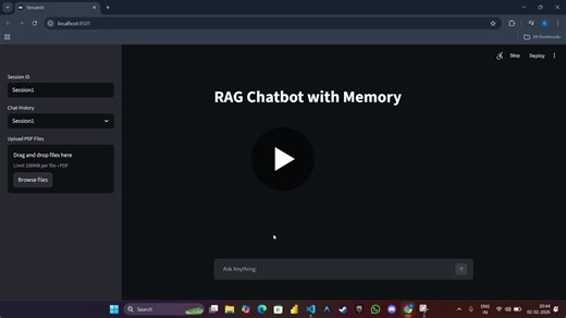 RAG Chatbot with Persistent Memory Built with Streamlit and LangChain | Gaurvit . posted on the topic | LinkedIn