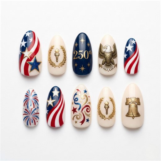 Handmade USA Flag Nails: Independence Day Patriotic Nail Tips - Etsy