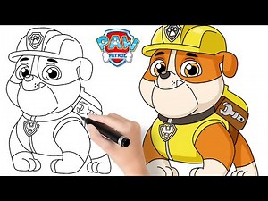 Draw Rubble from Paw Patrol ✨🐾 Simple and Amazing Tutorial.