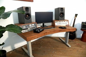 Custom Professional Studio Workstation - Music Production Desk With Sit-stand Legs - Etsy