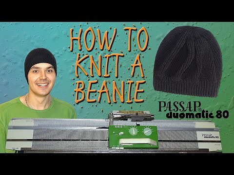 How to Knit a Hat (Beanie) With Automatic Brim on Passap Duomatic 80 Knitting Machine 👒