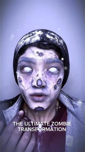 The Ultimate Zombie Transformation! 🧟‍♂️❄️ #zombiemakeup #zombietransformation #viralmakeup #trend