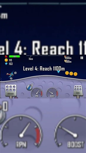 Motorcycle in Space 🚀 Impossible Level | Hill Climb Racing Shorts