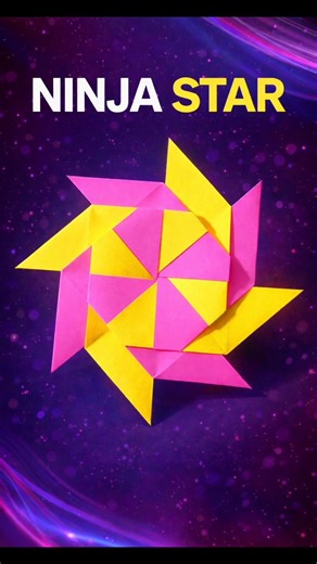 Colorful Origami Ninja Star ⭐ Easy Paper Craft | Full Video on Channel