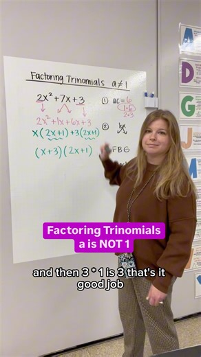 Rory Yakubov // iteachalgebra on Instagram: "Factoring trinomials when a is NOT equal to 1! #iteachalgebra #math #iteachmath #algebra #teacher #mathteacher"