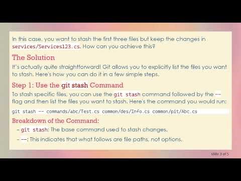 How to Stash Specific Files in Git
