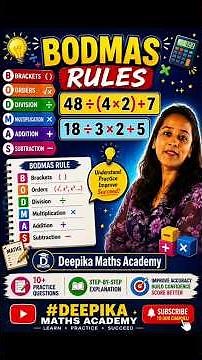BODMAS Rules | Class 5,6 & 7 | Easy Explanation with Practice Questions | Deepika Maths Academy |