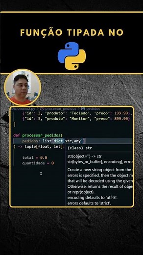Dicionário e Função Tipada no Python