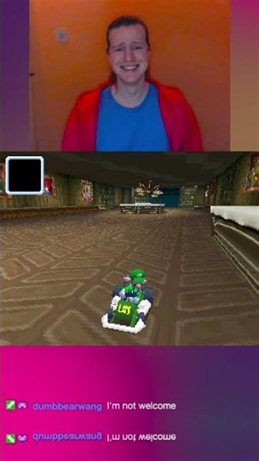 Driving backward through Luigi's Mansion in Mario Kart DS.