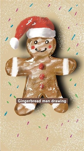 Gingerbread man drawing on iPad using procreate #christmas #gingerbread #drawing #art #shorts