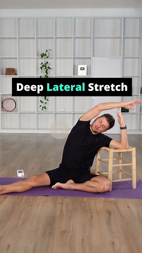 Deep Lateral Stretch A pose I enjoy incorporating into my practice to help open up the hips and spine! As someone who’s struggled with tight hips, this exercise has helped a lot. ✔️It strengthens your obliques and shoulders while lengthening your lats, teres major, and intercostal muscles. Hold for 2 minutes on each side and feel bendy. #strengthandflexibility | YOGABODY