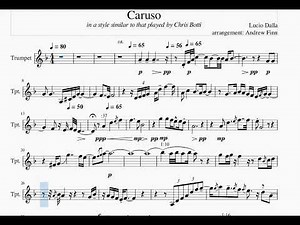 Caruso trumpet score with backing trackin the style of Chris Botti