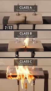 Geoff, a seasoned firefighter and contractor, only recommends TimberTech Advanced PVC decking for homes in fire zones. Watch our demo to see how decking with a Class A Flame Spread rating compares to Class B & C. Explore our fire-resistant decking: https://bit.ly/3vPn4KG | TimberTech