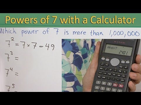How to use the calculator to find powers of seven (5th grade math)