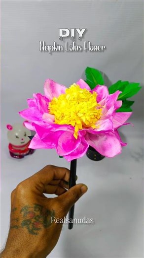 🌸 DIY Napkin Lotus Flower | Easy Handmade Craft