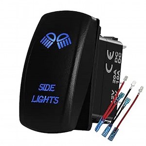 Blue Led Side Lights Rocker Switch with Jumper Wires 5Pin On Off SPST Toggle Switch for The ARB/Carling/NARVA SXS 4x4 Van Trailer Caravan Bus 12V 20Amp