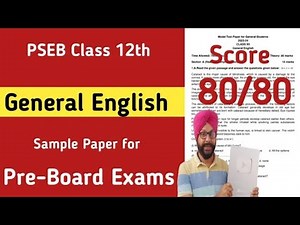 english paper 12th class 2026 pre board class 12 english paper pseb january 2026 pre board