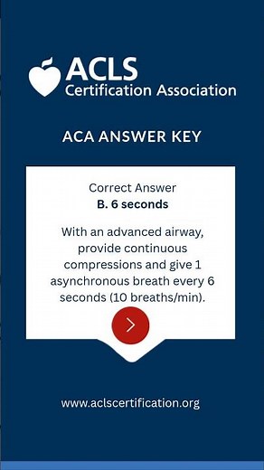 ACLS Practice Test Question 8 Answer Key #acls #reels #practicetest