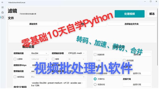 零基础10天自学Python写个视频批处理小软件-自定义FFmpegAPI模块篇