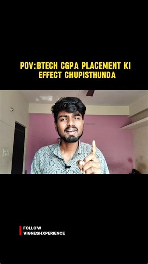 VigneshXperience on Instagram: "🔥 Does B.tech CGPA really matter for placements? Most students ask this… but only few know the truth! 👇 🎓 CGPA matters for eligibility 🧠 Skills matter for selection 💼 Confidence matters for cracking interviews If you’re confused about CGPA vs Skills… this video is for you! I’ll explain what companies actually look for and how YOU can get placed 💬 Let's discuss more in comment section 📌 Save this for later 🚀 Follow @vigneshXperience for more college, career