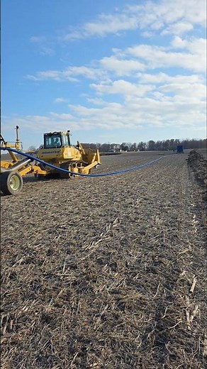LAY SOME PIPE: 42 Rolls of 4" Tile Install Post Harvest | Komatsu D65EX Dozer & Liebrecht Tile Plow