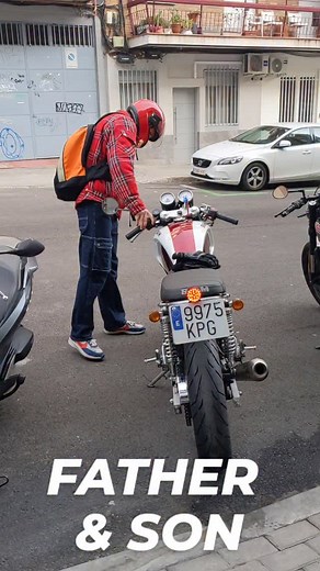 7K views · 465 reactions | #xtr #xtrpepo #ducsti #scrsmbler #swm #440gt #madrid #bike #bikeconstructor Father & Son , a little promenade in Madrid | XTR PEPO | Facebook