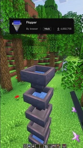 REALISTIC Water in the Hopper Minecraft Mods 😲#shorts