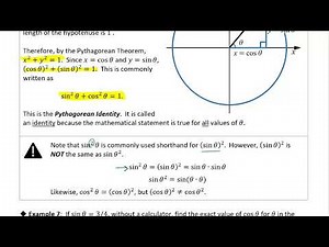 OS 5.2 Unit Circle: Sine and Cosine: Example 7
