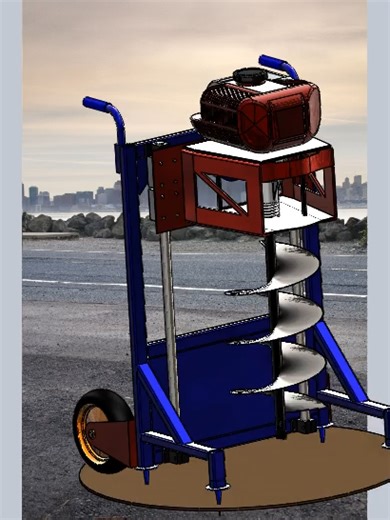 Earth Urger design with SolidWorks #SolidWorks #MachineDesign #Digger #soilDigger @solidworks_ @solidworks.academ @cadelics_solidworks