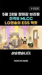 May 28 Market Close Briefing. The Advance of MLCC. LG Energy Solution's ESS Jackpot #ProfitRecord