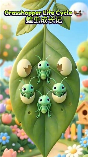 Grasshopper Life Cycle 蝗虫成长记 #Grasshopper #LifeCycle #KidsLearning #Metamorphosis #EduKids #insects