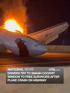 CAUGHT ON CAM: People left their vehicles to frantically try to smash the cockpit window and free those inside a plane that crashed on a highway in Texas. #news #planecrash #texas #rescue