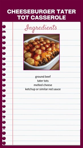 Cheeseburger Tater Tot Casserole