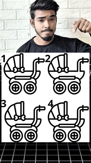 Can you find the single baby stroller that is different from the rest? 🤔 Look closely at the wheels, the handle, and the bow! Only a true detective can find the difference before the video ends. Drop the number (1, 2, 3, or 4) of the different stroller in the comments! 👇 Let's see who has the sharpest eyes! #SpotTheDifference #BrainTeaser #PuzzleChallenge #ViralPuzzle #MindGame #TestYourEyes #Challenge #FYP #BabyStroller #Strollers #Parenting #BabyGear #ObservationChallenge | easy hard