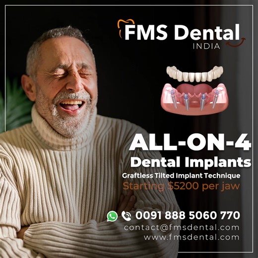 Struggling with complete missing teeth and less bone? Discover the life-changing All-on-4 dental implant solution at FMS Dental. In just one procedure (2 visits), restore a full set of teeth with comfort, strength, and a natural look. | FMS International Dental Center | Facebook