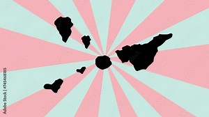animated video of the map of Santa Cruz de Tenerife in Spain with a colorful background