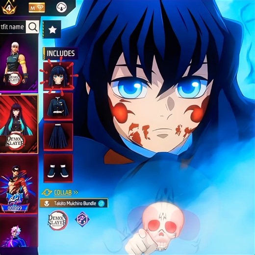 Muichiro Bundle 😱 FREE FIRE x DEMON SLAYER CHAPTER 2! 🔥 #shazad444 #freefire #shorts