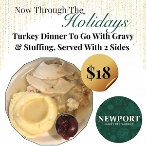 旅 Newport Restaurant’s Turkey Dinner To-Go – Perfect for the Holidays! 旅 ️ Call ahead to place your order! (302)-998-1073 #NewportRestaurant #HolidayDinnerToGo #TurkeyDinner #HolidayMeals #OrderAhead #WilmingtonDE | Newport Restaurant At Greystone Plaza | Facebook