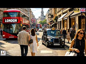 London City Centre Walking Tour 🚶‍➡️ Amazing Sunny Day Walk on Tourists Spots ☀️ True [4K]