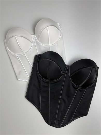 Black Satin Corset Top, Bustier Corset, Boned Crop Top, Underwire Corset, Bridal Party Top, Going Out Corset, Structured Lingerie Top - Etsy