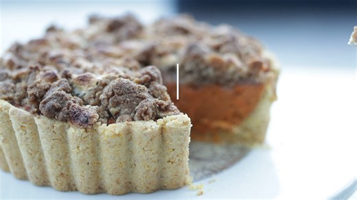 This cornmeal crust sweet potato tart is pure fall comfort