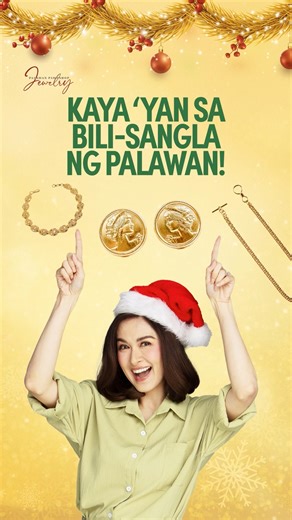 Achieve ang golden Christmas sa Palawan bili-sangla! 😍 Available sa: 3500 Palawan Pawnshop branches: https://www.palawanpawnshop.com/branch-finder Palawan Pawnshop Jewelry FB page: https://www.facebook.com/palawanpawnshopjewelry #SubukanAtPatunayan #iPalawanMoNaYan | Palawan Pawnshop Jewelry