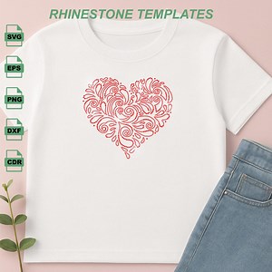 Rhinestone Heart T-shirt Design Template: Cricut, SVG, EPS, PNG (digital Download) - Etsy