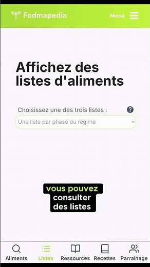 La meilleure application FODMAP