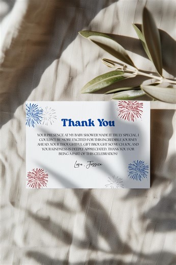 Thank You Card, Red White and Due Theme, 5x3.5 Editable Canva Template, P001 - Etsy