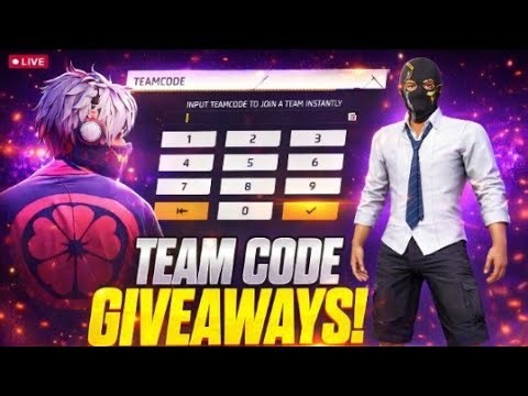 Live Free Fire Team Code Giveaway/ Guild Test Costome 🥰☺️