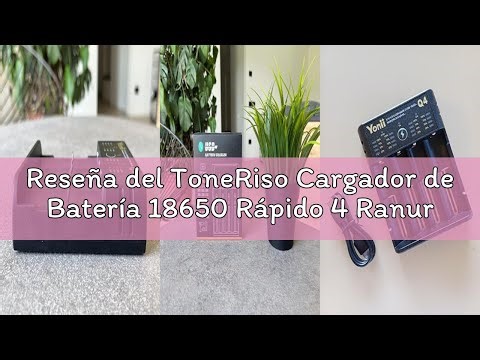 Reseña del ToneRiso Cargador de Batería 18650 Rápido 4 Ranuras 3.6-4.2V Li-ION Para 10440 16340 1865