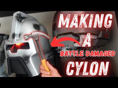 Cylon Helmet Build Battle Damage And Lights 3D Print